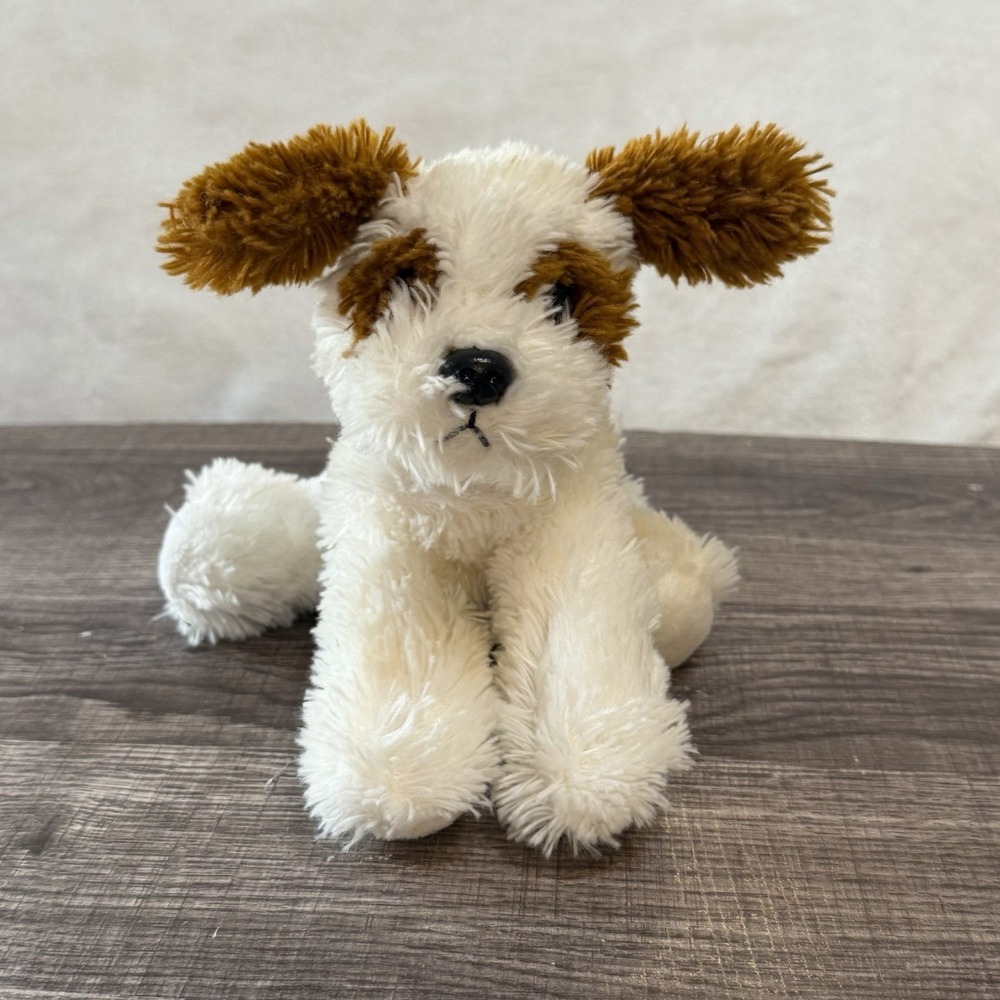 Aurora Brown And White Floppy Puppy Dog Plush Stuffed Animal Terrier Lovey